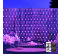 CORST 3 x 2 m, 200 ledes UV, red de luces para exteriores con enchufe, red de luces UV, luz negra, para exteriores, con mando a distancia, luz negra ultravioleta, resistente al agua para Club DJ