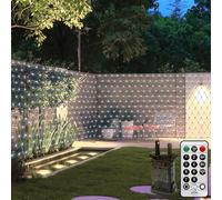 CORST Red de luces para exteriores, 3 x 2 m, 200 LED, red interior, impermeable, iluminación navideña, conectable con mando a distancia y temporizador, 8 modos