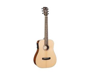 Cort EARTHGO-OP Earth Go HyVibe H2 - Guitarra eléctrica acústica con poro abierto, natural, con bolsa