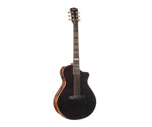 Cort Masterpiece Series - Guitarra A/E moderna negra con funda