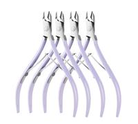Corta cuticulas 1/2/4 Uds cortaúñas de acero inoxidable for cutículas cortador de uñas arte manicura pedicura cuidado alicate cortador herramientas de belleza for uñas para Manicura(PURPLE-4PCS)