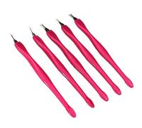 Corta Cuticulas Pinzas for cutículas de acero inoxidable, cortador tijera, producto for eliminar la piel muerta, cortadora, manicura, pedicura, herramientas cuidado uñas para Manicura(5pc rose red)
