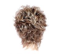 Corta peluca rubia de Bllayed para mujeres, peluca sintética esponjosa con tapa ajustable, acabado mate transpirable (oro)