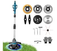 Cortabordes con batería de 1200 W para Makita 18 V, motor de 16800 rpm | Desbrozadora sin escobillas con 3 cepillos para malas hierbas y 2 hojas de sierra, ajustable de 100 a 140 cm, para hierba