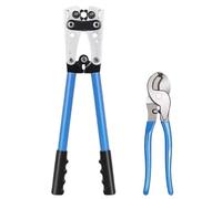 Cortacables de trinquete Herramienta de crimpado terminales cable, alicates trinquete manual for 6-50 mm² 1-10 AWG con cortador