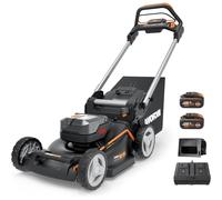WORX Cortacésped Nitro 40V (2x20V) | PowerShare | WG749E | Incluye 2 baterías 4Ah y Cargador Doble | 46 cm con tracción | Mulching | 7 Posiciones de Altura