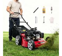 Cortacésped Autopropulsado,Desbrozadora A Gasolina De 18/20",Ajuste De 7 Velocidades,173Cc,4 Tiempos,Ancho De Corte De 46/51Cm,Funciones De Mulching/Bolsa/Descarga Lateral,Para Jardines 18in