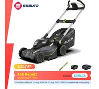 Cortacésped con batería SUNTEK, cortacésped manual sin escobillas Digi, batería de iones de litio de 4,0 Ah y cargador rápido incluido, compatible con aplicaciones Black