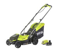 RYOBI - Cortacésped Eléctrico Inalámbrico 18V One+ Ø33cm - Recoge y Mulching - Larga Autonomía - Se Entrega con 1 Baterías 4,0Ah y 1 Cargador 2,0A -RLM18X33B40