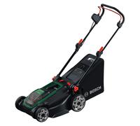 Bosch cortacésped a batería ROTAK18V2-43 | Ancho de corte 43 cm, altura de corte 30-75 mm, cesto 40 l, tapón para triturado, incl. 2 baterías 18V y cargador