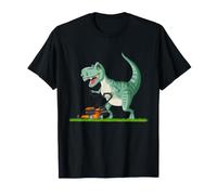 Cortacésped de Dinosaurio Divertido Trabajo de Patio T Rex diseño de Corte Camiseta