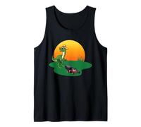 Cortacésped de Dinosaurio Divertido Trabajo de Patio T Rex diseño de Corte Camiseta sin Mangas