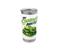Cortacésped divertido para montar ¡Mi carro espera! Vaso térmico de acero inoxidable de doble pared