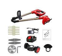 Cortacésped eléctrico de mano, recortadora plegable, herramientas eléctricas de corte de poda de jardín ajustables, batería de litio, 8 accesorios(1 Battery-01)