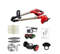 Cortacésped eléctrico de mano, recortadora plegable, herramientas eléctricas de corte de poda de jardín ajustables, batería de litio, 8 accesorios(2 Battery-01)