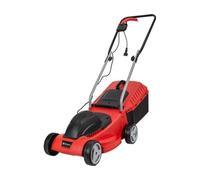 Einhell Cortacésped eléctrico GC-EM 1032 (1000 W, 32 cm de Ancho de Corte, 30 L, Ajuste de la Altura de Corte en 3 Pasos, Carril guía Plegable, Ruedas para Salvar el césped), Color Rojo/Negro