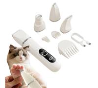 Cortacésped eléctrico para pelo de animales - aparato de aseo inalámbrico con pantalla de potencia LED, accesorios intercambiables para piel, patas, garras, orejas, corte y rectificado previo