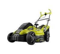 RYOBI - Cortacésped Eléctrico 1500 W de 36cm - Recogida y Mulching - Altura Ajustable 5 Posiciones - Manillar Ajustable y Parachoques Incorporado - Recogedor Easy Edge y Bolsa 45l Incluida - RLM15E36H