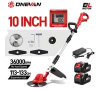 cortacésped eléctrico sin escobillas de 10 pulgadas, y cortacésped plegable y ajustables, adecuado para cortar césped y arbustos de jardines domésticos al , compatible con baterías ONEVAN