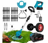 Cortacésped eléctrico sin varillas recién mejorado, multifuncional, con batería de larga duración de 4.0Ah y cargador. Accesorios opcionales. para césped, patio y uso doméstico. regalo para y esposos.