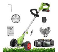 Cortacésped Manual Cortadora de Césped Eléctrica Con Batería Cortadora de Césped Con 2 Ruedas, Batería de Iones de Litio de 36 V, Sierra de Aleación para Césped Jardín Campo Green,B
