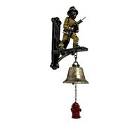 Cortada de la puerta del bombero vintage, timbre de bombero retro, sonetos conmemorativos, acento colgante elegante para la puerta principal, el porche, el hogar y la decoración de la pared