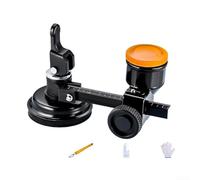 Cortador circular de vidrio profesional de 200 mm para herramienta de corte con rueda de carburo, diámetro ajustable de 12 a 20 cm, incluye aceite de corte y guantes, (E)