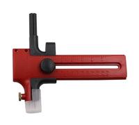 Cortador circular giratorio de brújula con mango ergonómico de carraca, corta círculos de 2 a 15 cm en tela, papel fotográfico, fieltro y cartulina, protector de picos pivotante integrado (rojo)