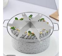 Cortador circular para tartas, cortador de pasteles de acero inoxidable, divisor para pizzas y panes en capas para 6/7/9 para rebanar porciones (6 cortes)