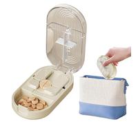 Cortador comprimido | Cortador compacto | Dispositivo de distribución de medicamentos preciso y portátil con soporte y contenedor, para viajes, suplementos alimenticios y proteína