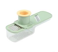 Cortador de ajo 3 en 1 con tapa transparente y protector de dedos integrado para un manejo más seguro de productos pequeños (verde)