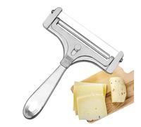 Cortador de Alambre de Queso Ajustable 14,6 x 11,8 cm - Rebanador de Acero Inoxidable de Alta Resistencia - Maquinilla Cortadora de Queso para Bloques Moldeados, Semiduros y Duros, Fácil Limpieza