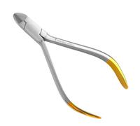 Cortador de alambre duro ortodóntico de carburo de tungsteno, alicates de ligadura, acero inoxidable con mango chapado en oro, Reino Unido