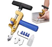 Cortador de baldosas de vidrio manual, azulejos de vidrio - Pinzas de vidrio de tungsteno, herramienta de corte de vidrio con destornillador y 2 cuchillos adicionales para pinzas y vidrio