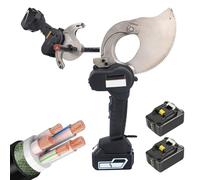 Cortador De Cable InaláMbrico cables eléctrico de trinquete con 2 baterías recargables. Herramienta de corte de cables a batería para cortar cobre aluminio y blindaje hidráulico de 75 mm.