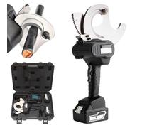 Cortador De Cable InaláMbrico cables eléctrico de trinquete hidráulico para aluminio y cobre. Rango de corte: máx. 45/65/75 mm. Herramienta a batería con 2 baterías cepillo de limpieza integ