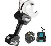 Cortador de cables de trinquete hidráulico inalámbrico, herramienta alimentada por batería de 18 V para cortar cables de cobre/aluminio y blindado, corta hasta 75 mm, incluye 2 baterías recargables