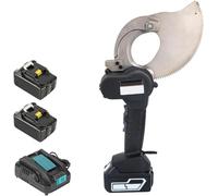 Cortador de cables hidráulico alimentado por pilas, cortador de alambre de trinquete para cables de aluminio y cobre, cabezal de acero de aleación endurecida, incluye 2 baterías recargables y cargador