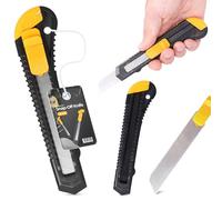 Cortador de Caja de Cuchillos Retráctil 18 mm Cuchilla de Alfombra Paquetes Cartón Cutter Hoja De Cuchillo Metálico Película Universal