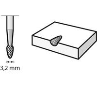 Dremel 9911 - Fresa de carburo de tungsteno con punta de cono de pino3.2 mm, accesorio punta cuadrada para herramienta rotativa para grabar, tallar en metal, carbono, aluminio