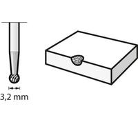 Dremel 9905 - Fresa de carburo de tungsteno con punta de bola 3.2 mm, accesorio punta cuadrada para herramienta rotativa para grabar, tallar en metal, carbono, aluminio