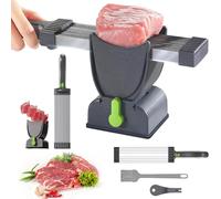 Cortador de Carne de Acero Inoxidable, Cortador de Carne Multifuncional, Cortador de Carne con Cuchillas de Grosor Ajustable de 2 a 4 mm, Cortador de Carne Fresca para Carne de Cordero