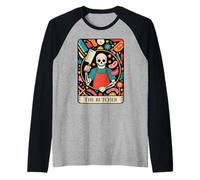Cortador de Carne Divertido con diseño de Carnicero de Esqueleto Camiseta Manga Raglan