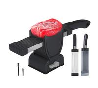 Cortador de carne manual que ahorra espacio para cocina, camping, cortar carne de res, pollo, pescado, cortador de verduras de mano con base de succión para pollo/pescado