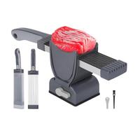 Cortador de carne manual que ahorra espacio para cocina, camping, cortar carne de res, pollo, pescado, cortador de verduras de mano con base de succión, cortador de carne de mano
