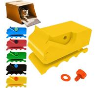 Cortador de cartón para rascar gatos, rascador manual con forma de gatito impreso en 3D, cortador de caja de cartón para amantes de los gatos y entusiastas del bricolaje (amarillo)