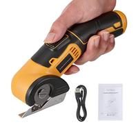 Cortador de cartón, tijeras eléctricas, cortador inalámbrico con cerradura de seguridad y cable de carga USB, grosor de corte hasta 6 mm, cortador universal con batería para cartón, alfombra, tela