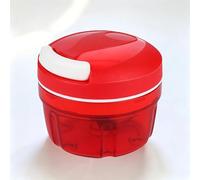 Cortador de cebolla, cortador de cebolla operado por cable, multipicador manual, picador de cebolla de 300 ml con cuchillas de acero inoxidable, para verduras, frutas, cebollas, nueces y ajo (rojo)