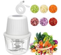 Cortador de cebolla eléctrico, 400 ml, picadora de cebolla, cortador multipicadora de verduras, 6 cuchillas, cable de carga tipo C, picadora de cebolla, cocina para carne, cebolla, ajo, verduras