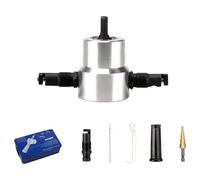 Cortador de chapa de doble cabeza para taladro, punta de metal, tijeras eléctricas de fijación para mordedor de chapa de hierro